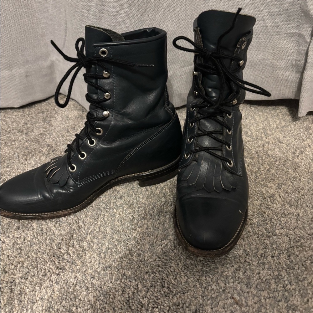 Navy Justin’s roper vintage boots Womens 7
